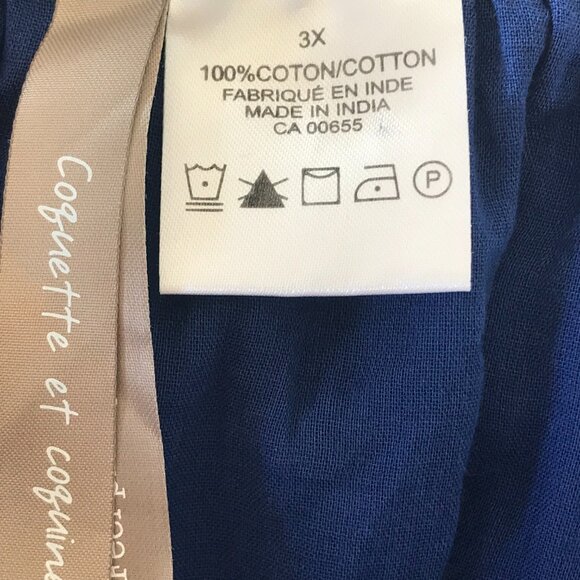 Pennington's  maxi skirt blue tiered lace embroidery women's 3X prairie cottage - Picture 5 of 7